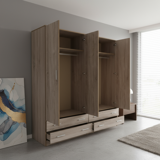 Armario GOYA - 4 Puertas con 4 Cajones