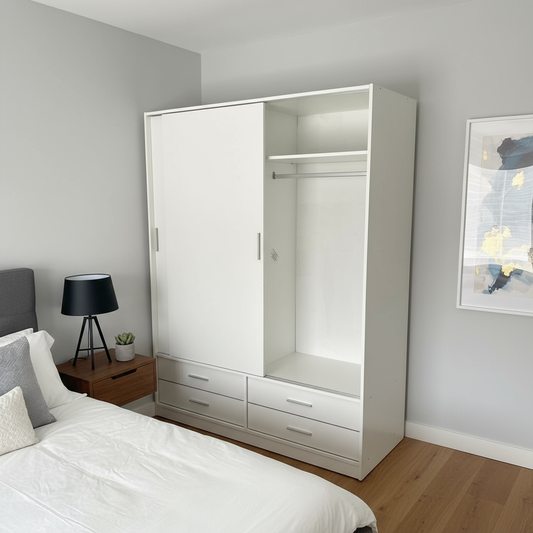 Armario MIRÓ - 2 Puertas Correderas + 4 Cajones